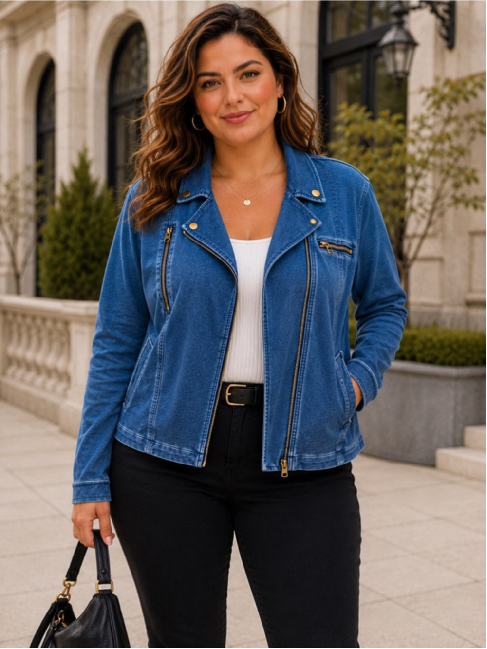 Anthro Pilcro Jacket Women 1X Stretch Moto Boxy Crop Soft Indie Sleaze Y2K Blue
